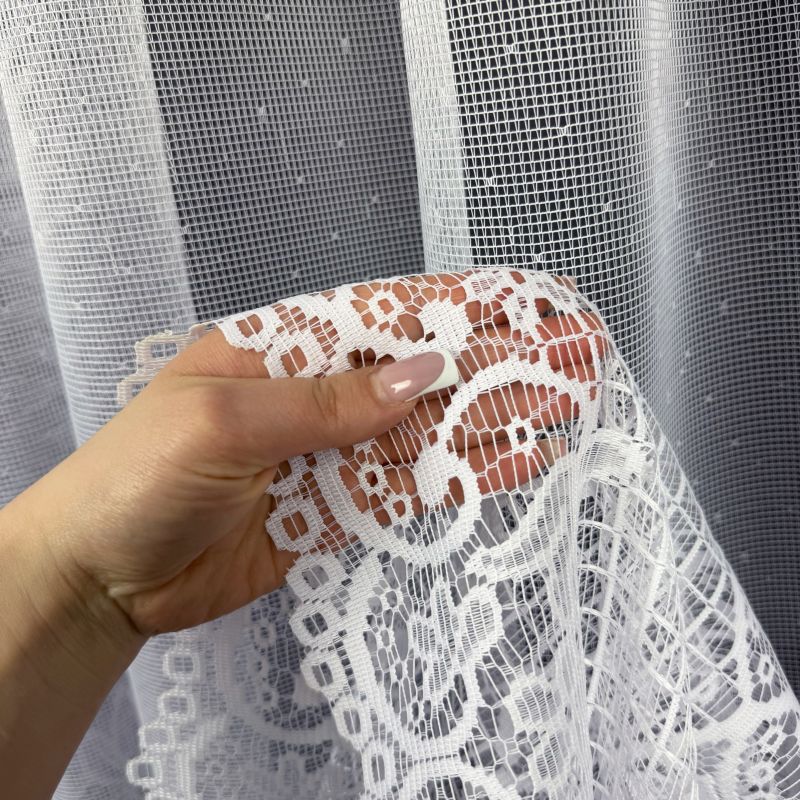 Ervi ﻿žakárová záclona bílá 4304, metráž