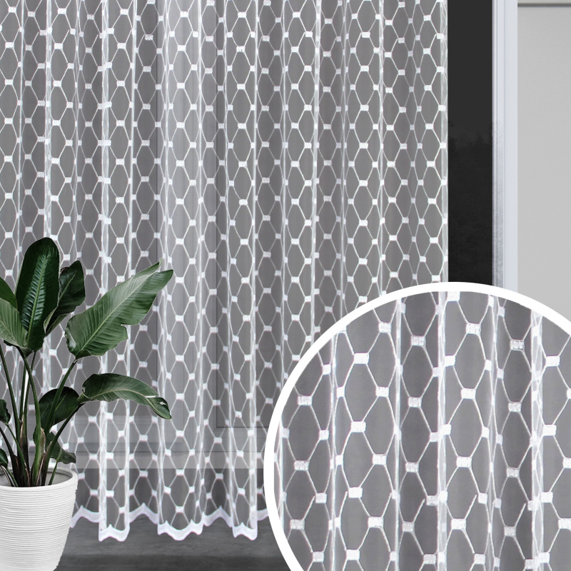 Ervi vyšívaná záclona bílá 3010, metráž