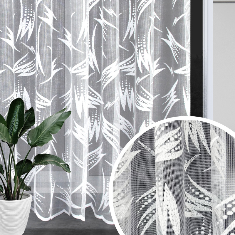 Ervi ﻿žakárová záclona bílá 18M36, metráž