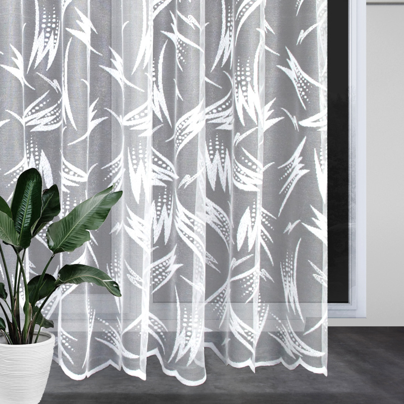 Ervi ﻿žakárová záclona bílá 18M36, metráž