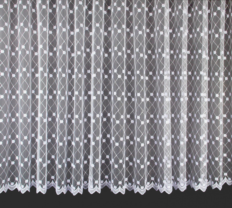 Ervi žakárová záclona s výšivkou M37 béžovo-hnědá, metráž - kopie