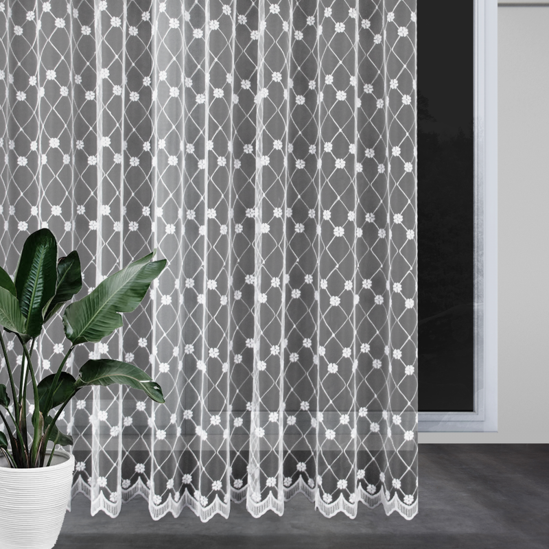 Ervi vyšívaná záclona bílá M37, metráž