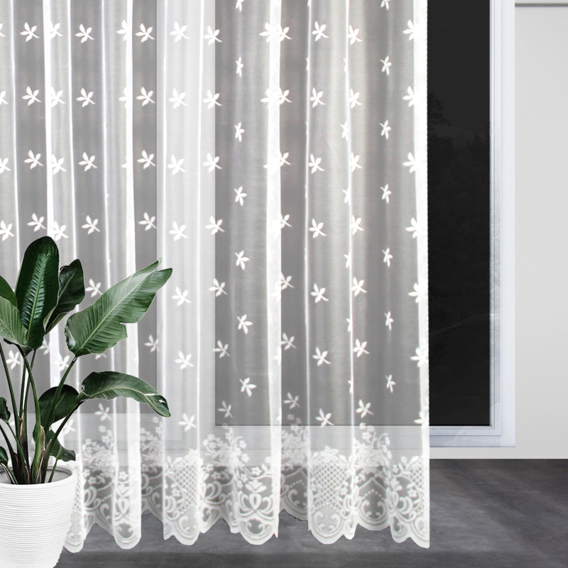 Ervi ﻿žakárová záclona bílá 7405, metráž