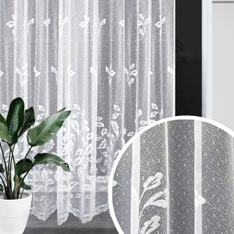 Ervi ﻿žakárová záclona bílá 7278, metráž