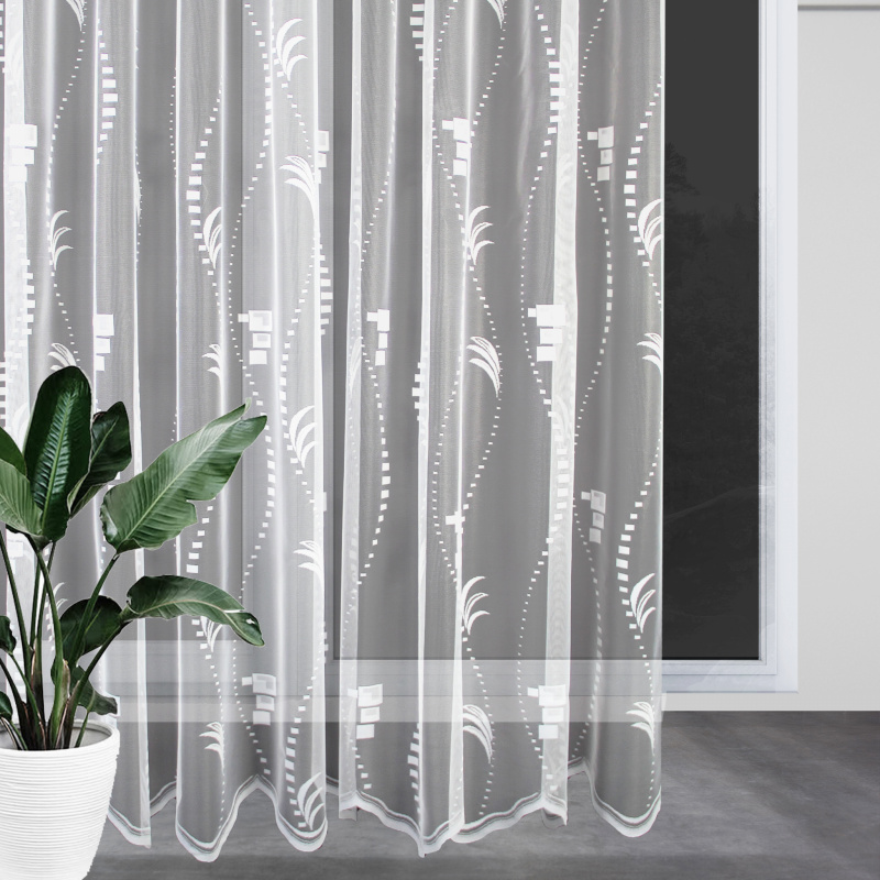 Ervi ﻿žakárová záclona bílá 6712, metráž