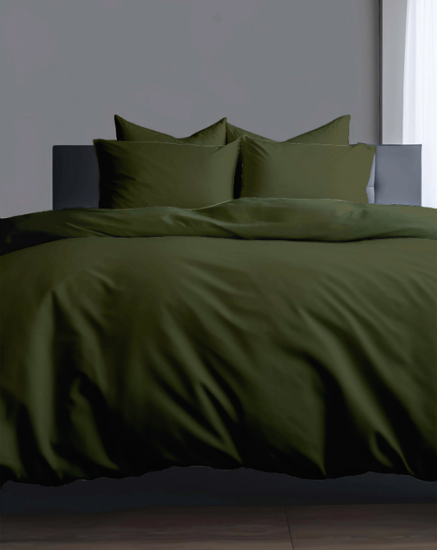 Ervi Bavlněné povlečení jednobarevné - olivové