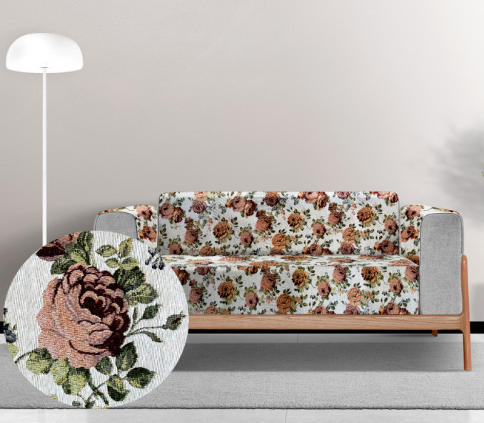 Ervi gobelínový  přehoz na sedačku/postel - Gold cream