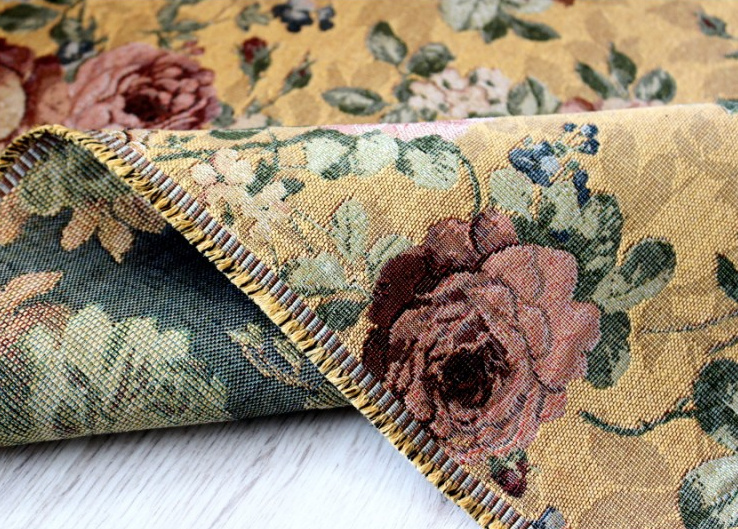 Ervi Gobelínový ubrus na stůl čtvercový - Gold hořčice