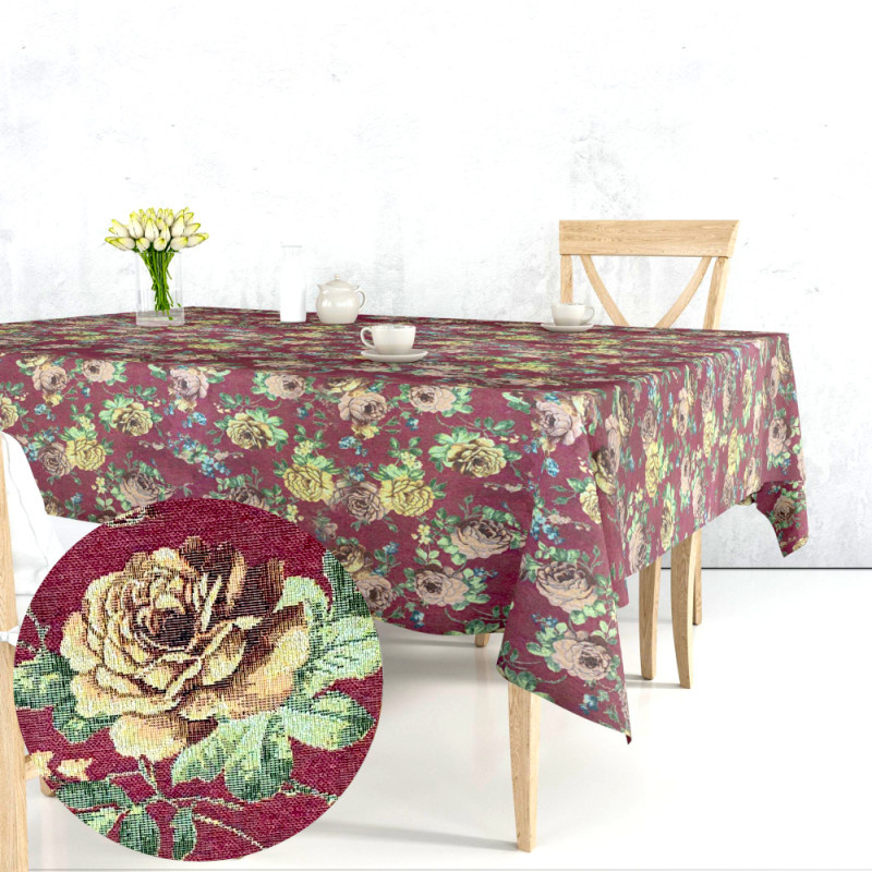 Ervi Gobelínový ubrus na stůl obdélníkový - Gold bordo