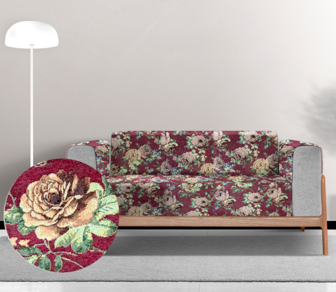 Ervi gobelínový  přehoz na sedačku/postel - Gold bordo