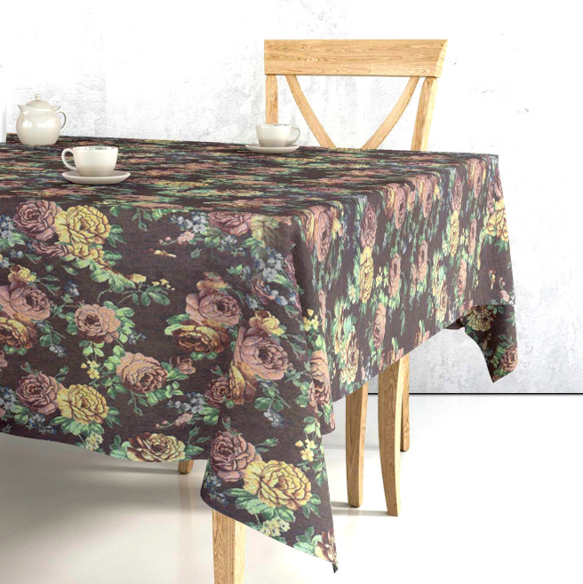 Ervi Gobelínový ubrus na stůl obdélníkový - Gold hnědý