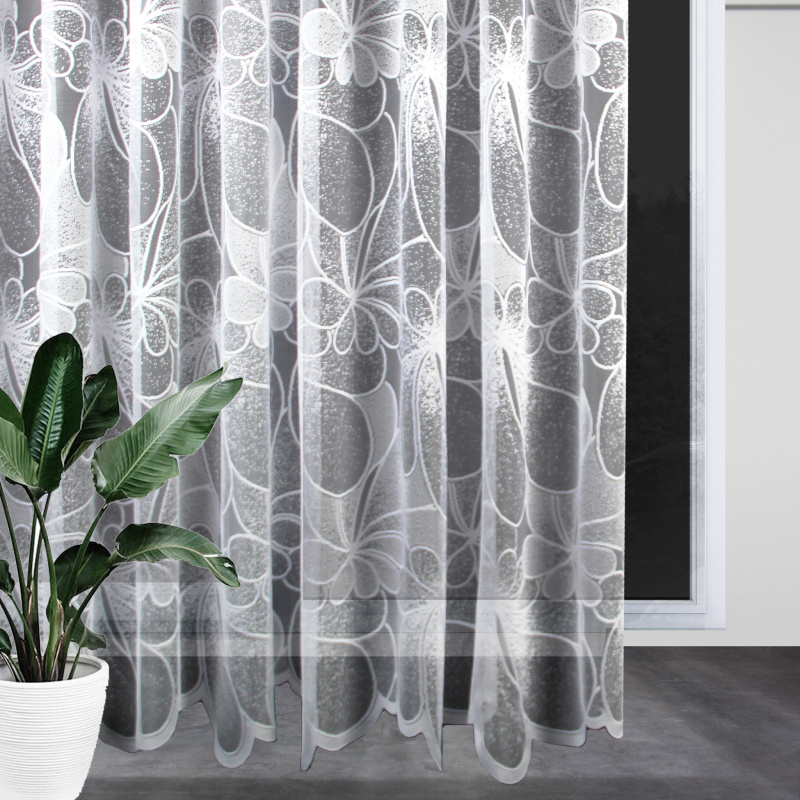 Ervi žakárová záclona bílá 7382, metráž