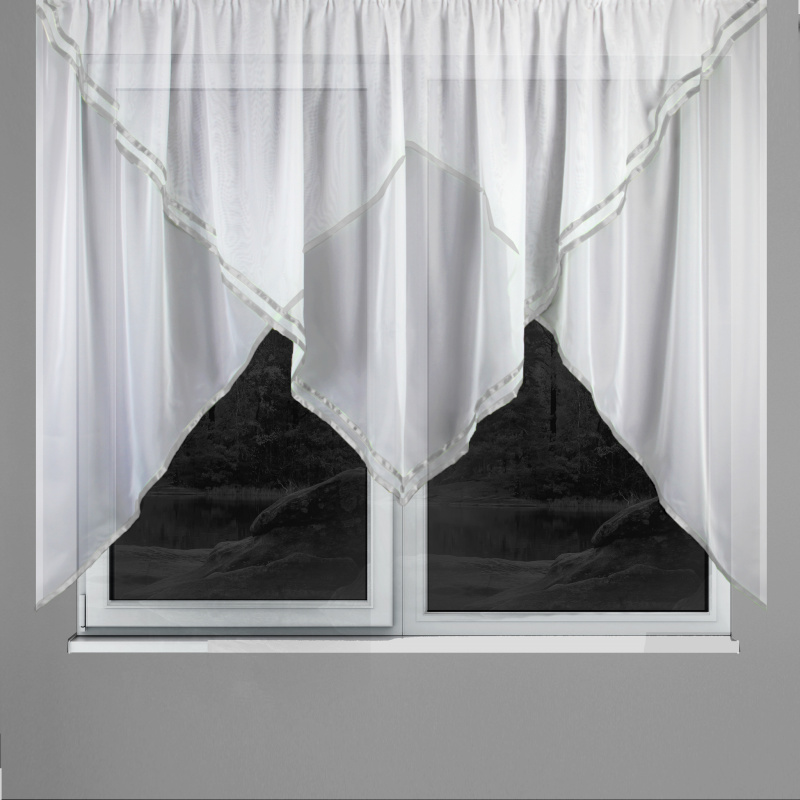 Ervi kusová hotová Voálová záclona - šedá