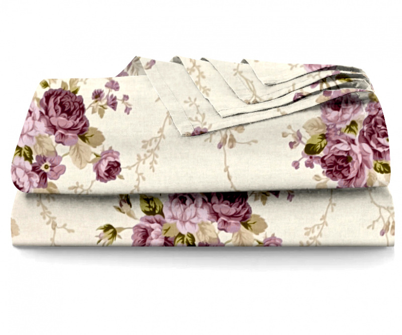 Ervi bavlněné prostěradlo - Růžové růže