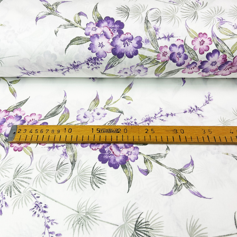 Ervi Bavlněná látka/plátno š.240cm - Pohádková louka fialová - 29101-18, metráž