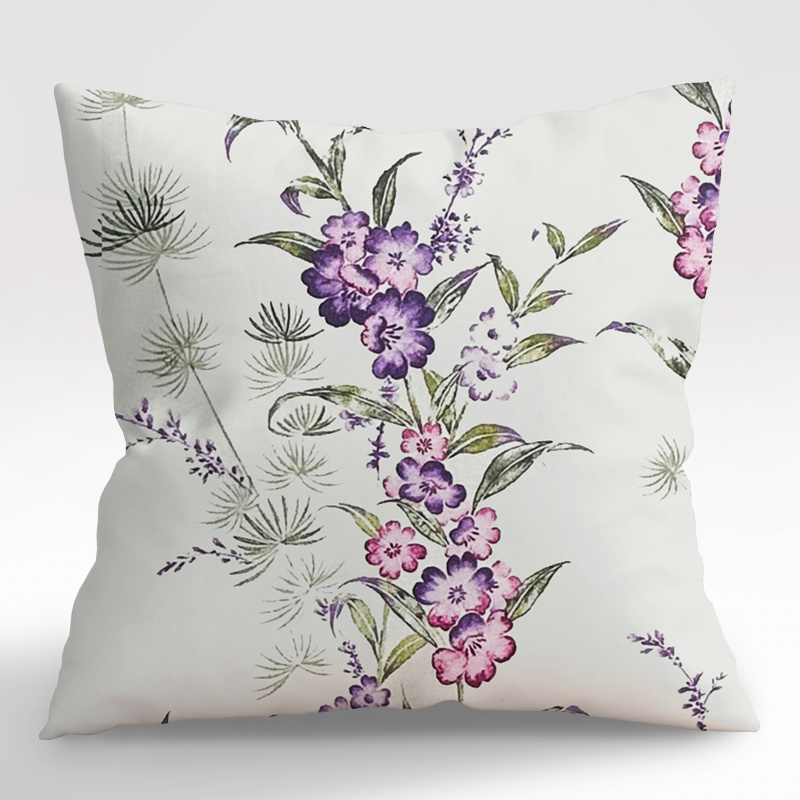 Ervi povlak na polštář Bavlněný - Pohádková louka fialová