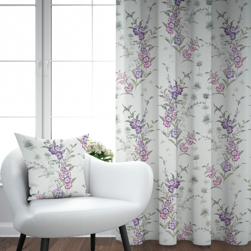 Ervi Bavlněný závěs - Pohádková louka fialová