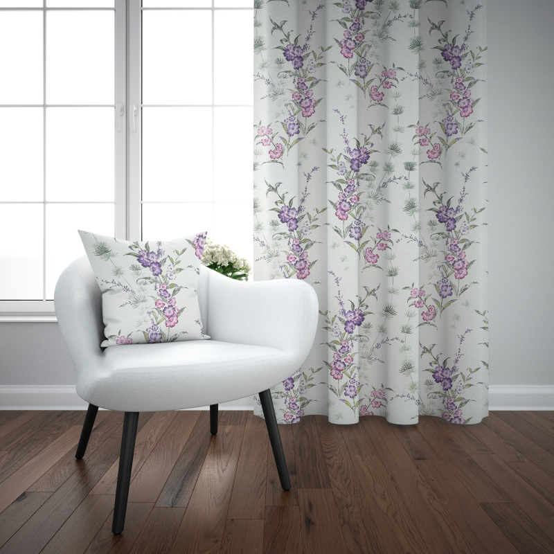 Ervi Bavlněný závěs - Pohádková louka fialová