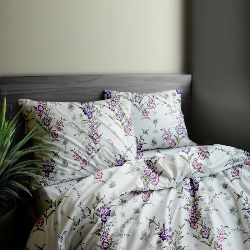 Ervi Bavlněné povlečení - Pohádková louka fialová
