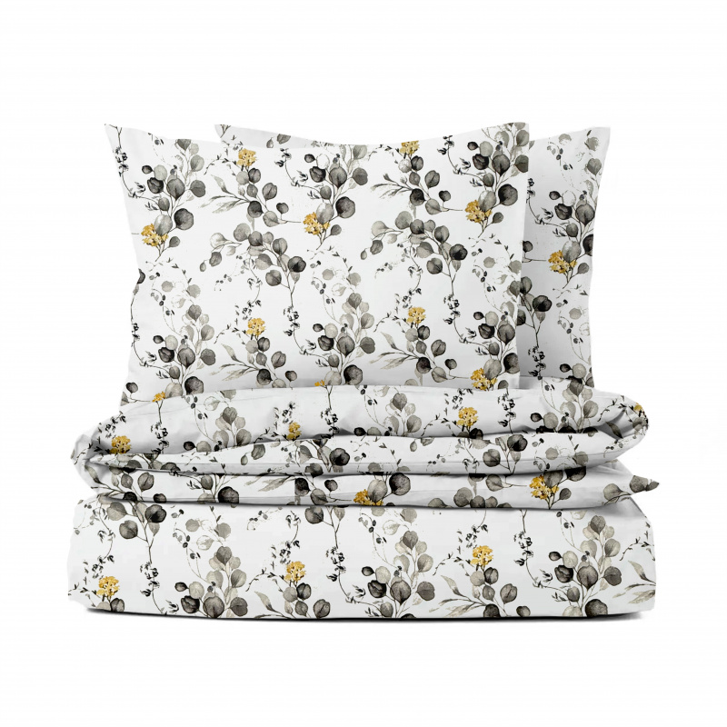 Ervi Bavlněné povlečení - Eukalyptový dotek šedý