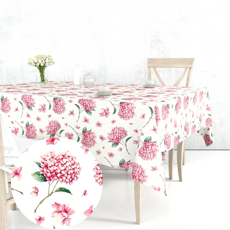 Ervi Teflonový ubrus na stůl čtvercový Royal Lux - Letní hortenzia