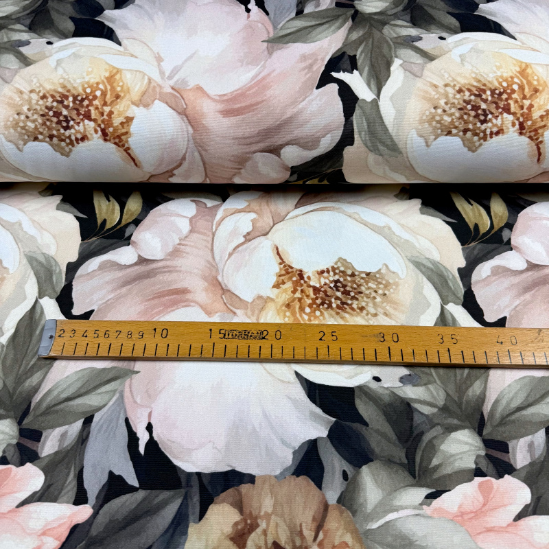 Ervi Teflonová látka Royal Lux š.180 cm - Pivoňkové kouzlo, metráž