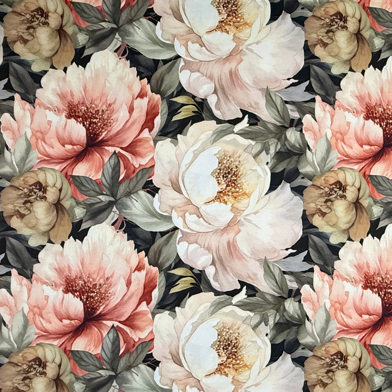 Ervi Teflonový ubrus na stůl čtvercový Royal Lux - Pivoňkové kouzlo