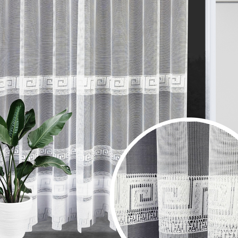 Ervi ﻿žakárová záclona bílá 7335, metráž