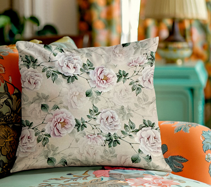 Ervi povlak na polštář dekorační Royal Lux - Růžový sen