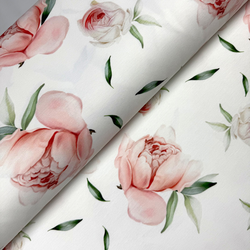 Ervi Teflonová látka Royal Lux š.180 cm - Romantické pivoňky, metráž