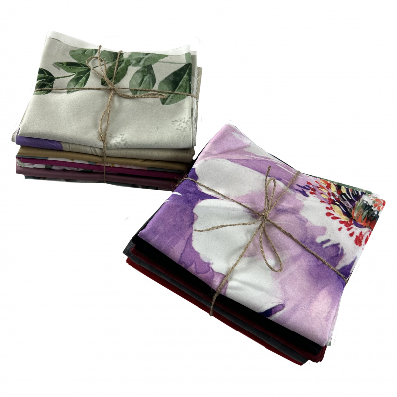 2 kg Zbytková metráž látek bavlna saten - mix vzorů a barev