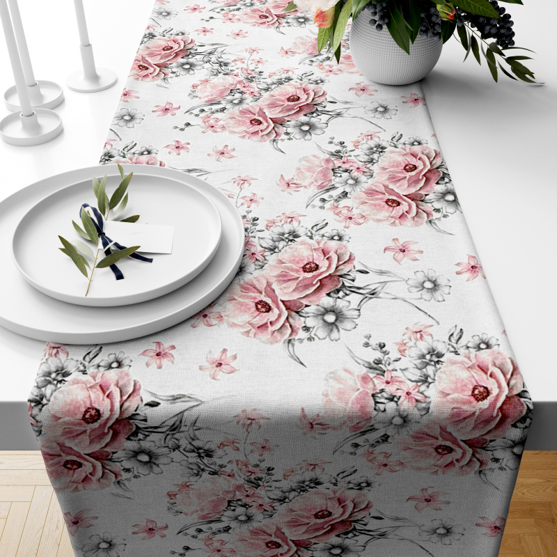 Ervi Teflonový běhoun na stůl Royal Lux - Růžová nostalgie