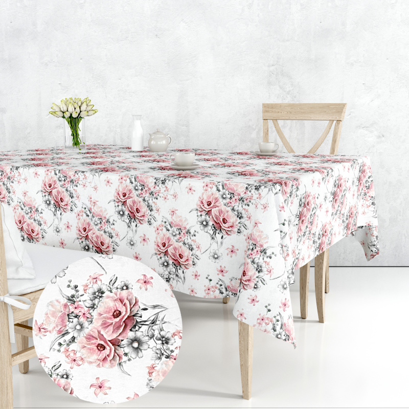 Ervi Teflonový ubrus na stůl obdélníkový Royal Lux - Růžová nostalgie