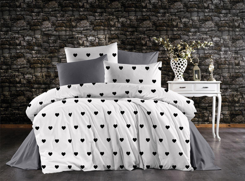 Ervi bavlněné povlečení - Srdíčka na bílém