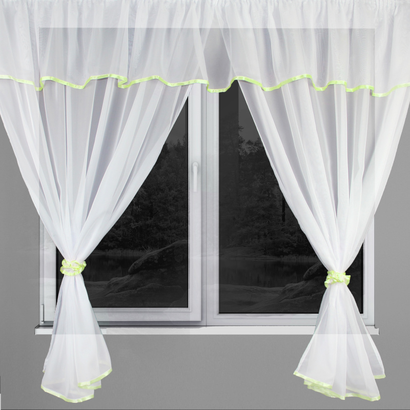 Ervi kusová hotová Voálová záclona Ella - zelená