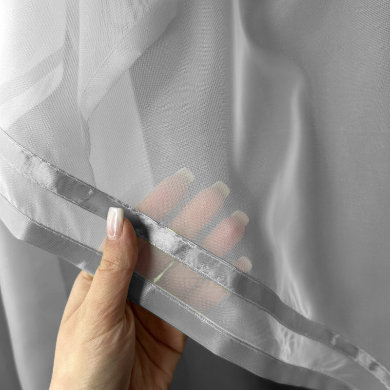 Ervi kusová hotová Voálová záclona Ella - šedá