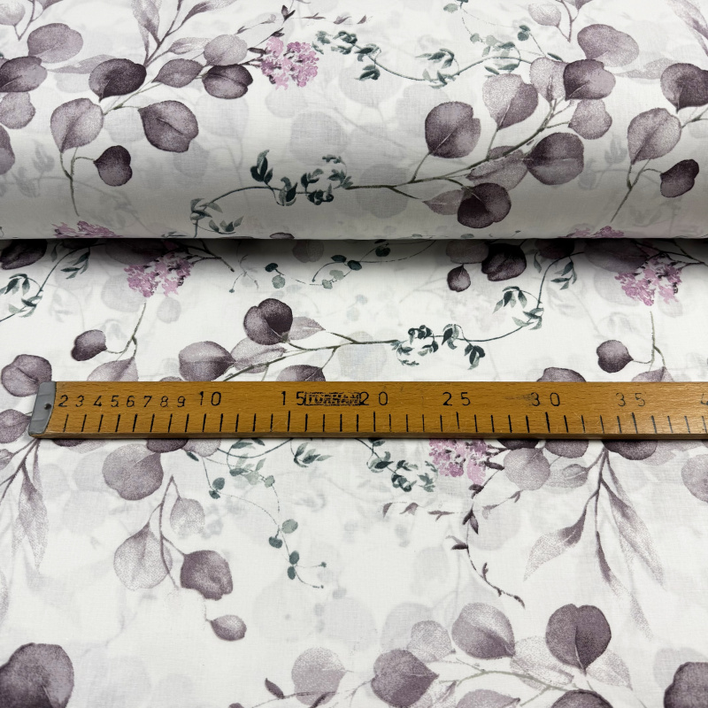 Ervi Bavlněná látka/plátno š.240cm - Eukalyptový dotek fialovo - hnědý - 27606-6, metráž