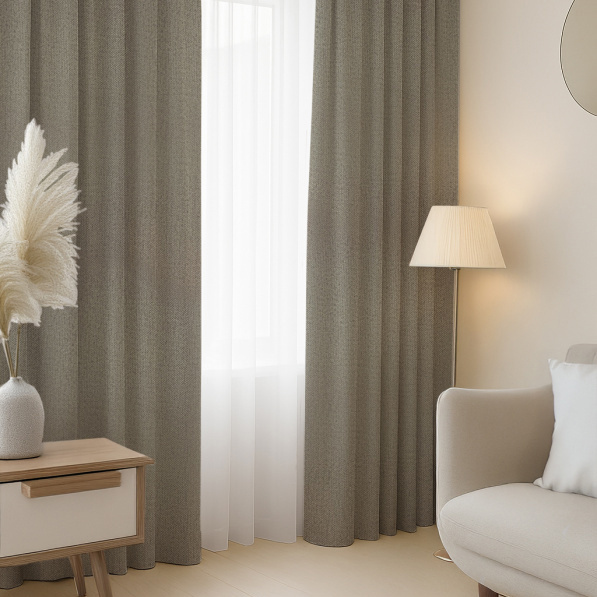 Ervi Blackout 100% zatemňovací závěs NV 32 - hnědý melange