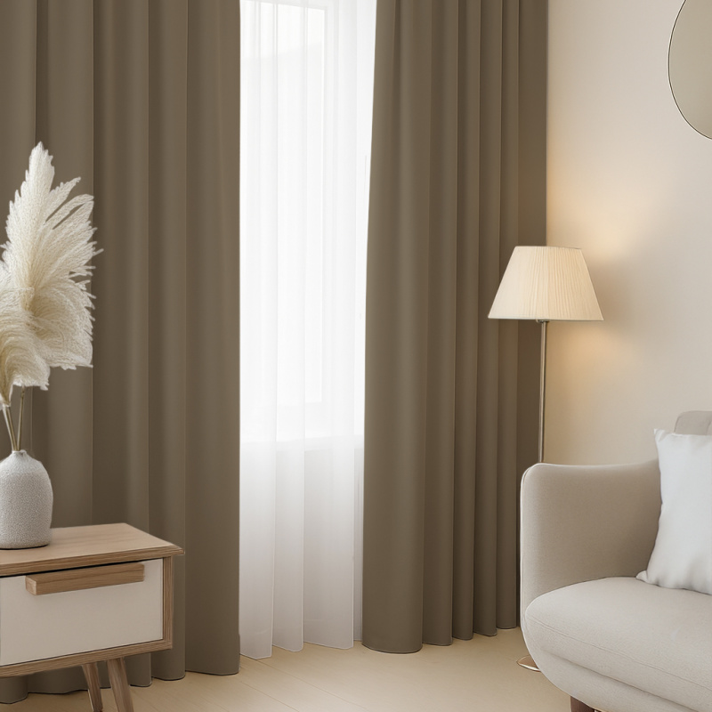 Ervi Blackout 100% zatemňovací závěs č. 06 - béžovo-hnědý