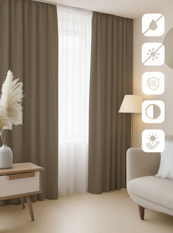 Ervi 100 zatemňovací závěs Blackout 03 - béžové