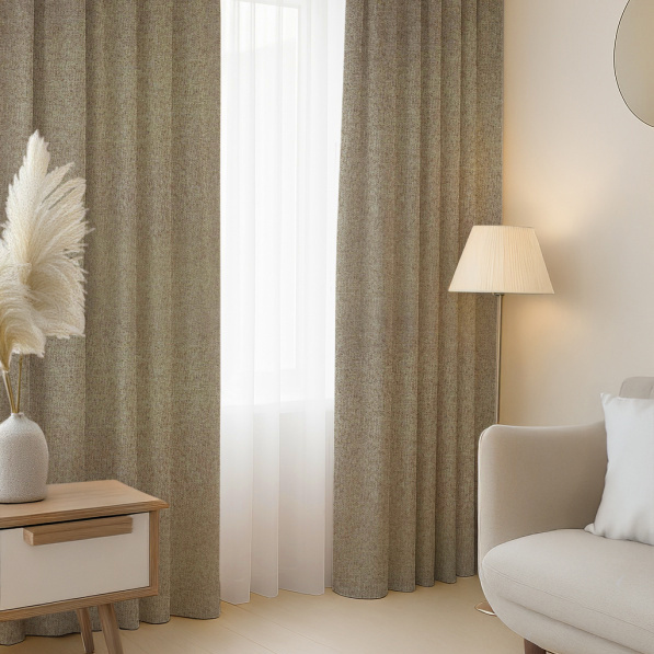 Ervi Blackout 100% zatemňovací-termo závěs MR 05 - béžovo-hnědý