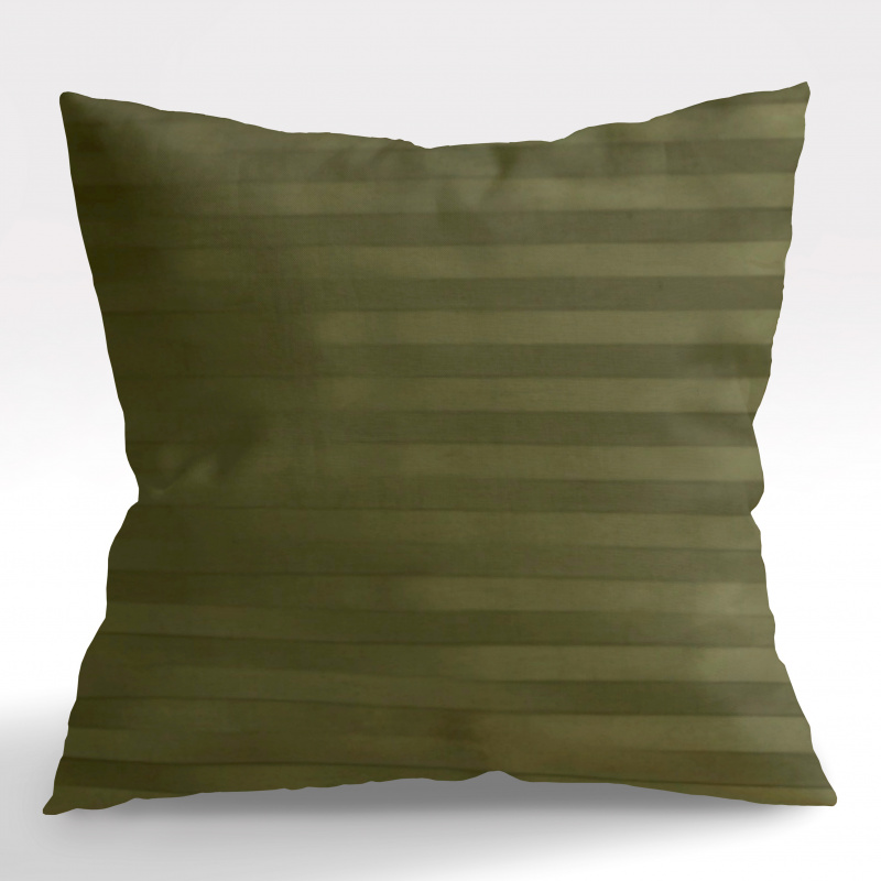 Ervi Saténový Damaškový povlak na polštář DELUXE - Olivový zirkón