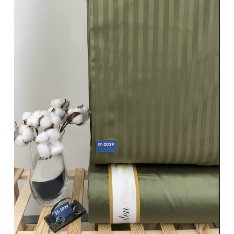 Ervi Saténový Damaškový povlak na polštář DELUXE - Olivový zirkón