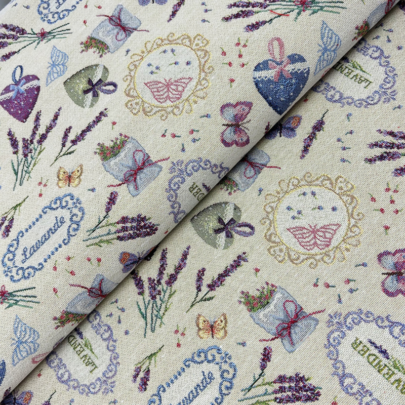 280cm Dekorační/potahová Gobelínová látka šířka - Romantická levandule