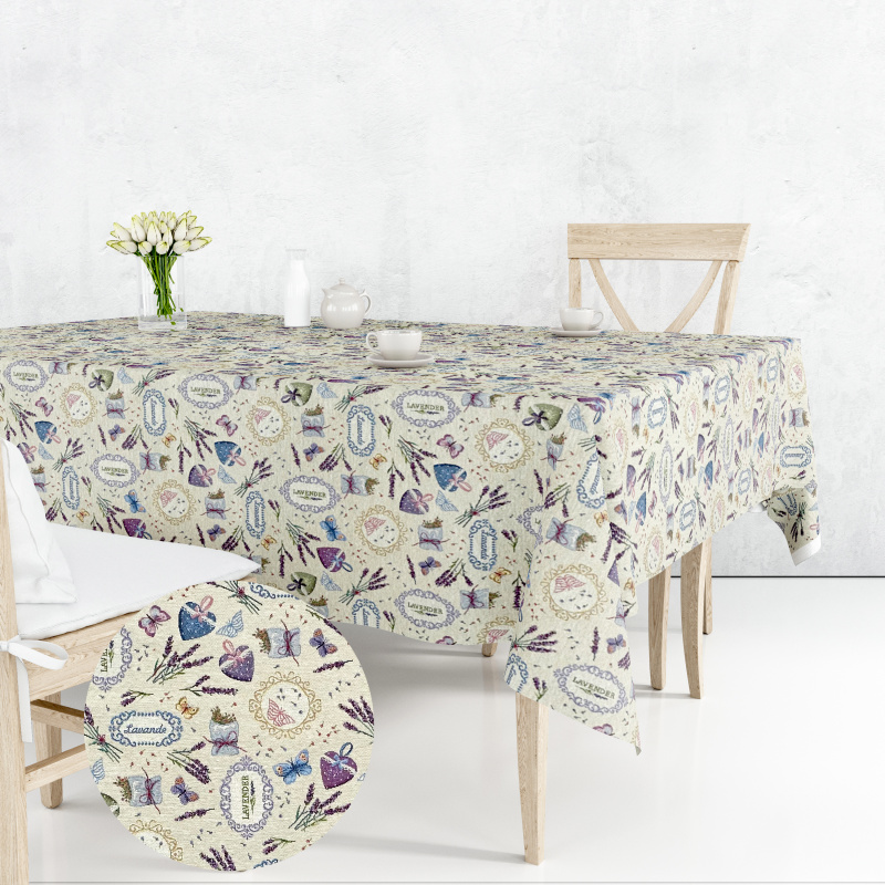Ervi Gobelínový ubrus na stůl čtvercový - Romantická levandule