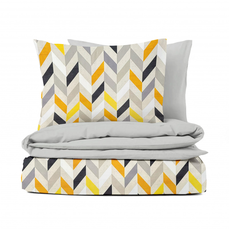 Ervi Bavlněné povlečení oboustranné - Rytmus/světlé šedé