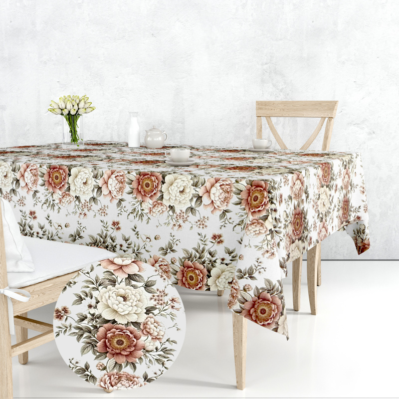 Ervi Teflonový ubrus na stůl čtvercový Royal Lux - Zahradní ráno