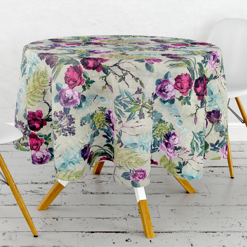 Ubrus PVC kulatý DC-110 - Barevná louka (různé velikosti)