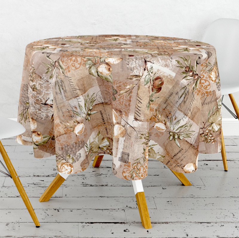 Ubrus PVC kulatý Mo-6331 - Vintage Provence (různé velikosti)