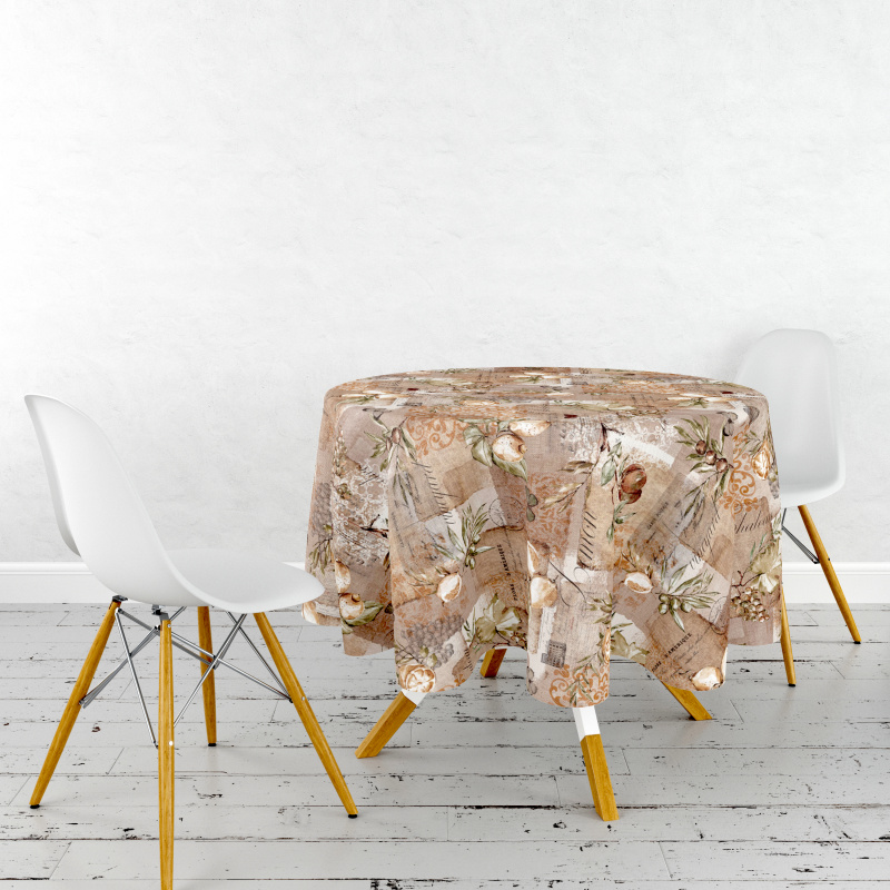 Ubrus PVC kulatý Mo-6331 - Vintage Provence (různé velikosti)